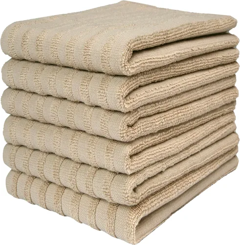 Miniatura 15 de Toallas de cocina premium (20"x 28", paquete de 6) Toallas de plato grandes de algodón Juego de textiles de cocina planos y de rizo altamente