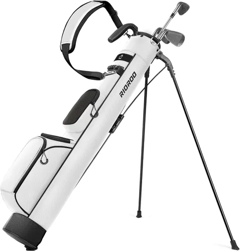 Miniatura 10 de Bolsa de Golf con Soporte, Bolsa de Golf Ligera Par 3 que Sostiene Hasta 7 Palos con Divisores Bidireccionales, Bolsillo Refrigerador, Correa