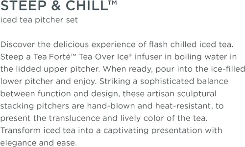 Miniatura 4 de Tea Forte Juego de dos jarras de té sobre hielo, 12 onzas para remojar y jarra de 24 onzas para té helado frío perfecto, apto para lavavajillas