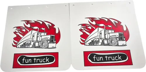 Miniatura 19 de 2 aletas de polímero de 24 x 24 pulgadas en ángulo negro resistente, protección universal contra salpicaduras para semirremolques, tractores