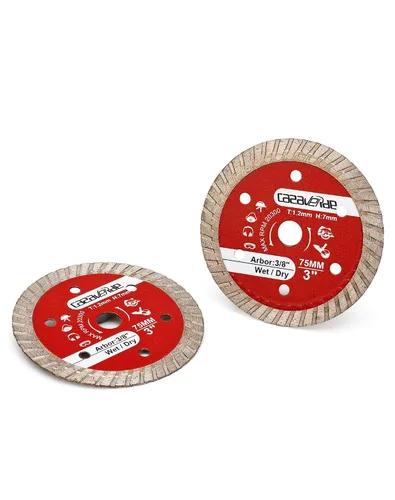 Miniatura 3 de Casaverde 2 unids/lote Hojas de diamante de 3 pulgadas, hoja de azulejo de 2.953 in con eje de 3/8 "para cortar baldosas de cerámica,Azulejo