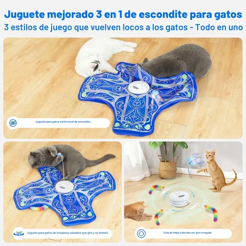 Miniatura 2 de Juguetes interactivos para gatos de interior, [Nuevamente actualizado] Juguetes recargables con activación táctil de escondite para gatitos