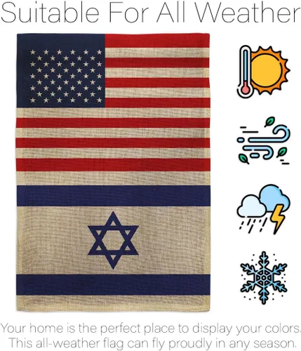 Miniatura 6 de Americana Home & Garden Bandera israelí de Israel de Estados Unidos para exteriores, paquete de pancartas para jardín, pared al aire libre, puerta
