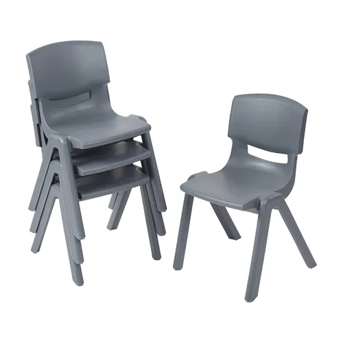 Miniatura 14 de ECR4Kids Silla Escolar Apilable de 12 Pulgadas de Plástico, Muebles para Aula, Azul, Paquete de 4