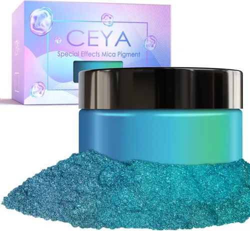 Miniatura 11 de Ceya Polvo de mica camaleón, 1.8 onzas/1.76 oz de polvo cromado Midnight Dream Chrome, pigmento de cambio de color con efecto nacarado de grado