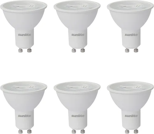 Sunlite Foco reflector LED MR16 41653, 7 vatios (reemplazo de bombilla halógena de 50 W) 120 voltios, 550 lúmenes, haz de inundación de 35°, base