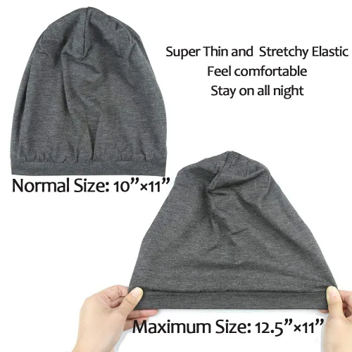 Miniatura 73 de Alnorm - Gorro con forro de satén y suave banda elástica para hombres y mujeres, talla única Se ajusta a la mayoría