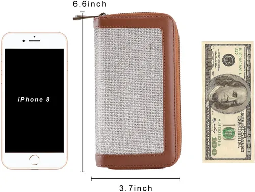 Miniatura 6 de HAWEE - Cartera para teléfono celular, con dos cierres y correa larga extraíble para la muñeca, para mujer