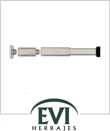Miniatura 3 de EVI Tope de puerta montado en la pared Caucho negro de silicona natural Instalación de adhesivo o tornillo Acero inoxidable Longitud