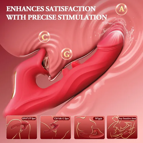 Miniatura 3 de Consolador de empuje vibrador mujer juguetes sexuales - Consoladores sexuales adultos juguete sexual punto G con meneo 10 empujando - Vibración