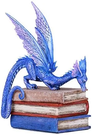 Miniatura 2 de Pacific Giftware Amy Brown - Estatua de dragón de triple libro morado para decoración del hogar