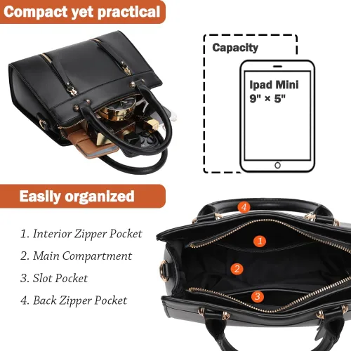 Miniatura 5 de Purses and Handbags for Women Trendy Satchel Tote Shoulder Bags with Top Handle
