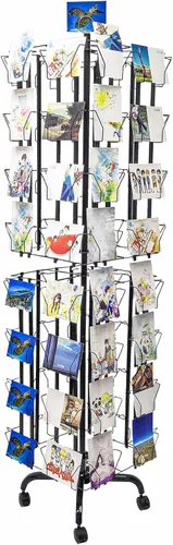 Estante de exhibición de 64 bolsillos ajustables de 5 x 7 pulgadas, 7 x 5 pulgadas de hasta 9.3 pulgadas de ancho x 8 pulgadas de alto, bolsillos de