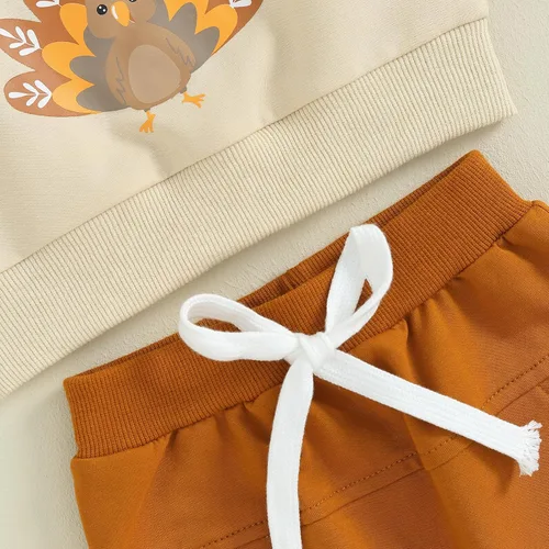 Miniatura 164 de Adobabirl Conjunto de sudadera y pantalones de Halloween para bebé, sudadera y pantalones con parche de calabaza para Halloween, otoño, ropa de bebé