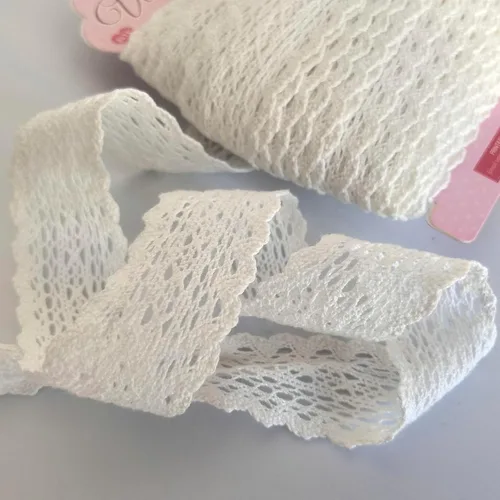 Miniatura 5 de Miconmon - Cinta de encaje de algodón blanco de 15 yardas cada rollo, 1 pulgada (1 pulgada), color blanco