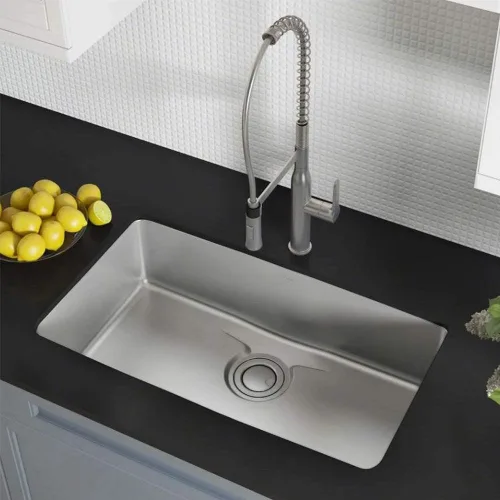 Miniatura 3 de Kraus Dex 33-pulgadas bajo montaje de acero inoxidable calibre 16 fregadero de cocina de un tazón, KD1US33B