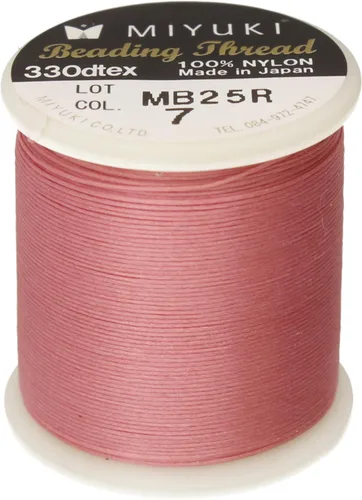 Miniatura 31 de Hilo para abalorios Miyuki – Hilo de nylon previamente encerado para proyectos de enhebrado, carrete de 50 m/55 yardas, color marrón, diámetro