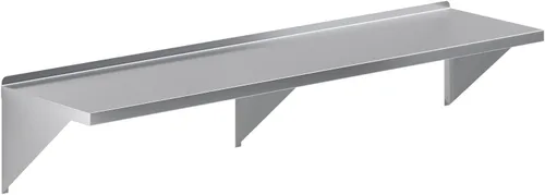 AmGood Estante de pared de acero inoxidable de 18 x 72 pulgadas | Estantería de metal para electrodomésticos y equipos | Cocina, restaurante,