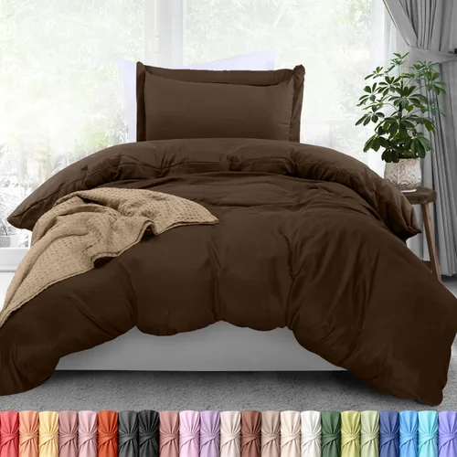 Miniatura 23 de Utopia Bedding Juego de funda de edredón tamaño individual - 2 piezas con cierre de cremallera - 1 funda de edredón 68X90 pulgadas y 1 funda de Beige