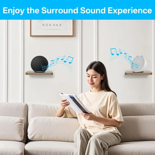 Miniatura 6 de Aiweiwa Soporte de pared para altavoz Echo Dot Max, Echo Studio, Echo Spot, Echo Show 5, soporte de pared Echo Pop, soporte de altavoz ajustable