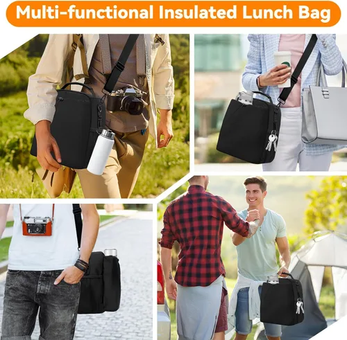 Miniatura 7 de Bolsa de almuerzo aislada Yotako para hombres y mujeres – Caja de almuerzo que cabe en tazas Stanley de 40/30 oz, bolsa refrigerante a prueba