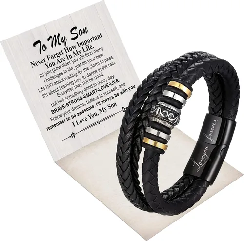 To My Son Pulsera de mamá - Regalo del día del padre para mi hijo de mamá pulsera para adolescentes pulsera de regalo de papá pulsera para hombres