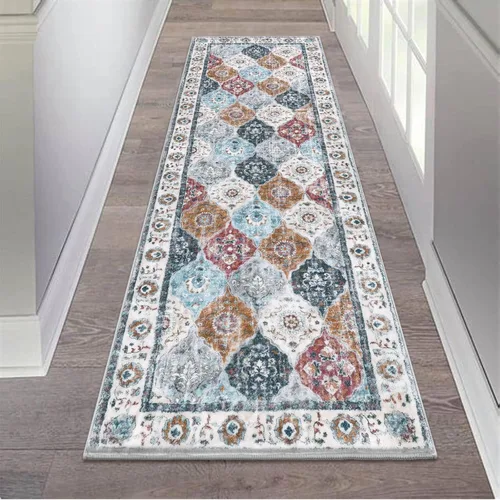 Miniatura 93 de HEBE Alfombra Pasillo 2'x10' Lavable Vintage Desgastada Alfombras de Área Antideslizante Alfombra de Lavandería Boho Alfombras de Piso para Pasillos