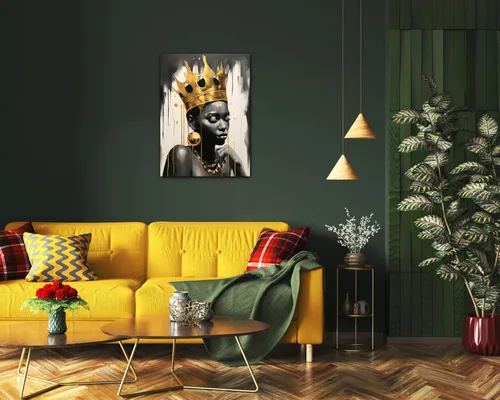 Miniatura 53 de Arte de pared afroamericano, decoración de rey y reina bailarín negro para sala de estar, arte de pareja de amor negro para dormitorio, lienzo