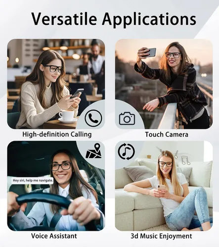 Miniatura 6 de Lentes inteligentes AI, lentes Bluetooth multifuncionales para hombres y mujeres, dispositivo de traductor de 116 idiomas y acentos, filtro de luz