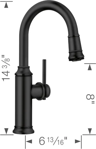 Miniatura 2 de BLANCO Empressa Grifo de barra desplegable 1.5 GPM, negro mate