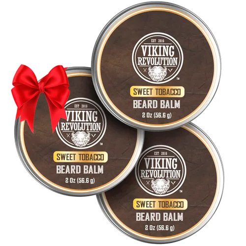 Miniatura 21 de Viking Revolution Bálsamo para barba de cedro y pino, mantequilla con aceite de argán, suavizante e hidratante para hombres, cera para barbas