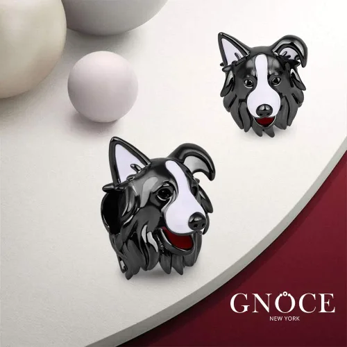 Miniatura 3 de GNOCE Abalorio de plata de ley para perro chapado en negro para pulsera o collar de mascotas para mujeres y niñas