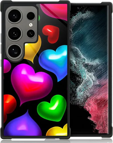 Miniatura 19 de ZHEGAILIAN Funda compatible con Samsung Galaxy S22 Ultra, funda de vidrio orgánico para niñas, mujeres y hombres, diseño de cuatro esquinas, Cabeza