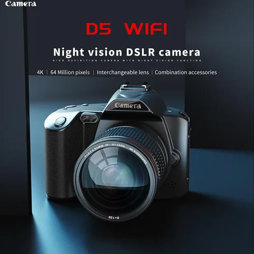 Miniatura 3 de Cámara de fotografía profesional, 64MP IR visión nocturna Vlogging cámara grabadora con pantalla de 3.0 pulgadas, cámara digital de 120 grados gran