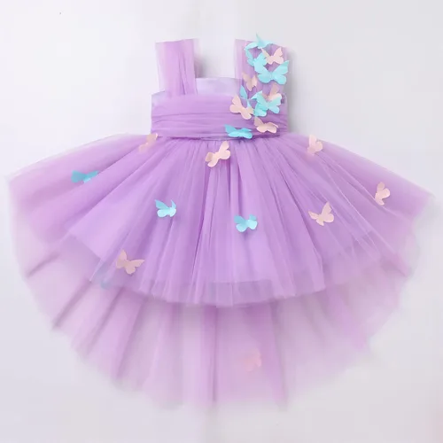 Miniatura 5 de Vestido de tutú con lentejuelas y lazo alto y bajo, vestido de pétalos de encaje, princesa, concurso, boda, fiesta de cumpleaños, vestido formal