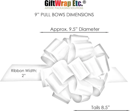 Miniatura 7 de Cinta roja grande para moños para regalos de Navidad – 9" de ancho, conjunto de 6, ABCD, Rojo, 6