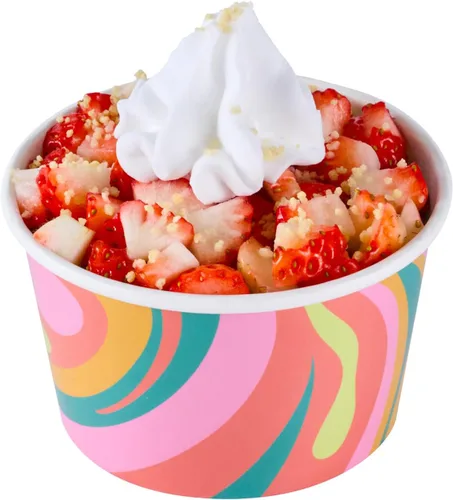 Miniatura 80 de Coppetta - Vasos de postre de 5 onzas, 50 tazas desechables para helado, tapas se venden por separado, cuencos de yogur congelado resistentes