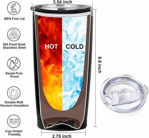 Miniatura 3 de Regalo Divertido para Mujeres y Hombres - Vaso Térmico de Acero Inoxidable de 20 OZ - Regalos de Elefante Blanco para Adultos, Regalos de Broma
