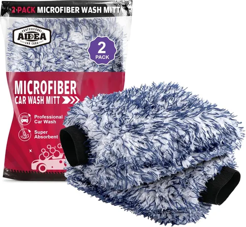 Miniatura 20 de AIDEA Manopla de Lavado de Coche de Microfibra-2PK, Sin Rayones y Sin Pelusas, Manopla de Lavado de Microfibra Chenille Premium-Azul Tamaño Regular