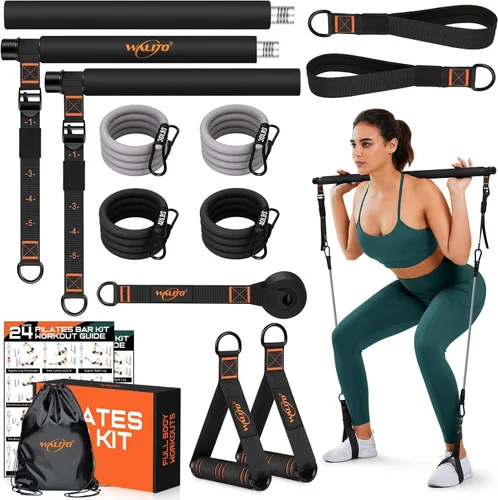 Miniatura 9 de Kit de barra de pilates con bandas de resistencia, barra multifuncional de yoga y pilates de 3 secciones con hebilla de ajuste de metal. Equipo