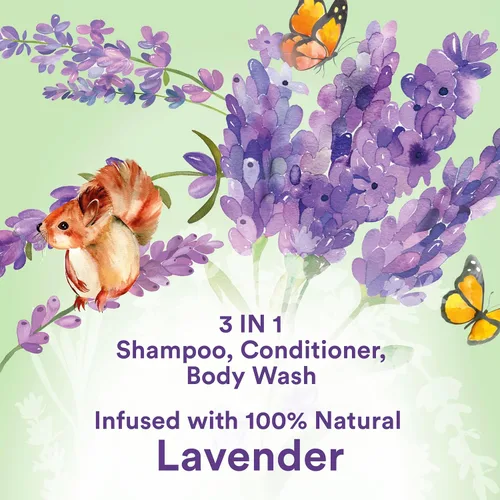 Miniatura 2 de Suave Aceite de lavanda natural 3 en 1 para niños, sin desgarros, gel de baño, champú y acondicionador, sin sulfatos, sin parabenos, sin siliconas