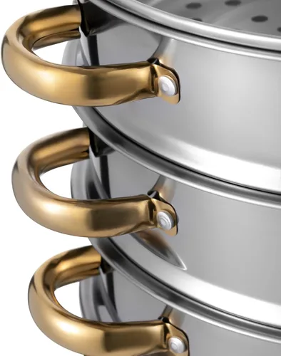 Miniatura 8 de Olla de vapor, olla de vapor de acero inoxidable de 5 niveles con práctica asa de tapa, utensilios de cocina multiusos de 5.0 cuartos de galón