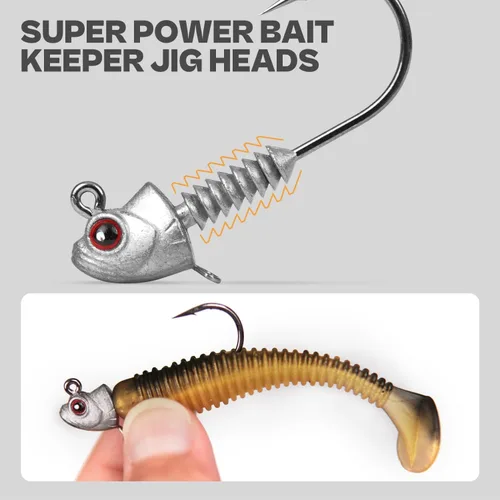 Miniatura 4 de Swimbait Jig Heads con soporte de cono apilado, minnow estilo ojo pesca jighead 3/16 1/4 3/8 1/2 oz (15 piezas)