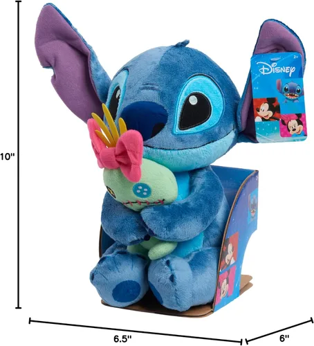 Miniatura 7 de Disney Just Play - Peluche clásico de Lil Friends Stitch and Scrump, juguetes para niños de 2 años en adelante
