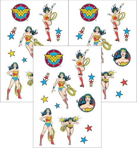 Miniatura 4 de Playhouse DC Comics Wonder Woman - Lámina de calcomanías con efecto esmaltado, 3 paquetes