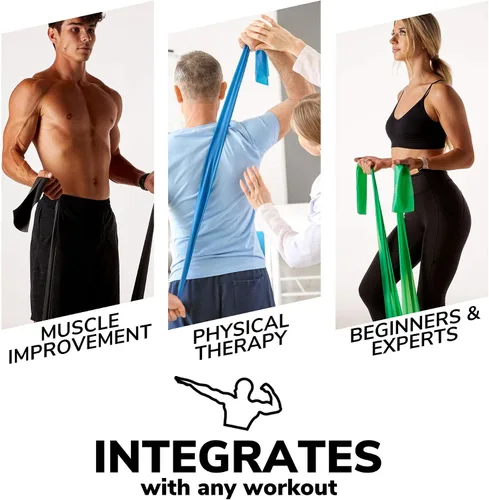 Miniatura 7 de Resistance Bands for Working Out 7Ft Long Resistance Bands Super Exercise Bands with Carry Pouch and Door Anchor I Latex Free Workout Bands Verde