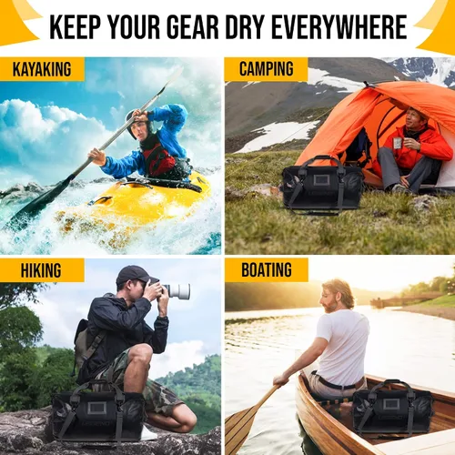 Miniatura 7 de LEGEND Bolsa de lona impermeable – Bolsa de lona resistente para exteriores, camping, canotaje y viajes, bolsa seca de PVC de alta calidad, bolsa