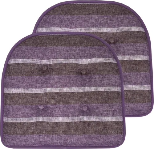 Miniatura 68 de Sweet Home Collection - Cojín de espuma viscoelástica para silla con capitoné, antideslizante, parte trasera de goma, en forma de U, 17 x 16 Piel