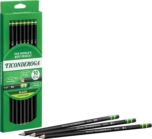 Miniatura 5 de Ticonderoga Lápices de madera, preafilados, 2 HB suaves, negro, 10
