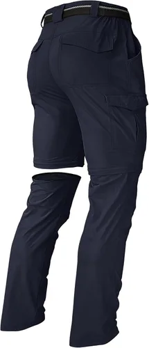 Miniatura 37 de Pantalones de senderismo para hombre, convertibles, con cremallera, ligeros, impermeables, de secado rápido, pesca al aire libre, viajes, safari